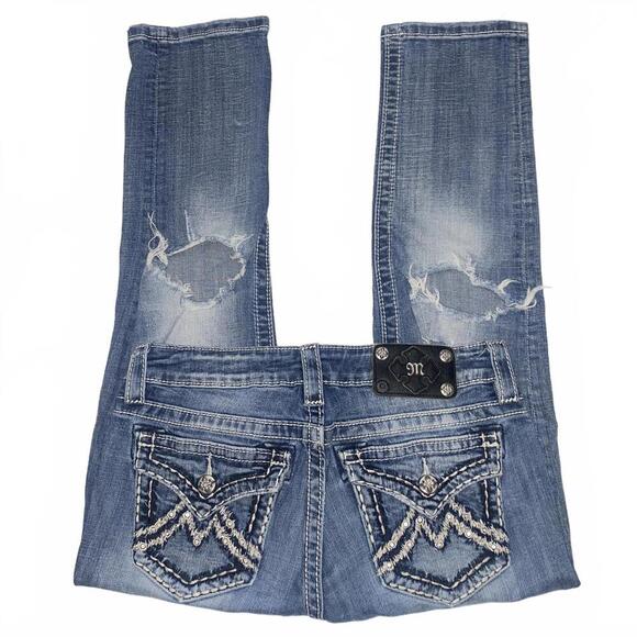 Y2k Miss Me Low Rise Capri Distressed Jeans Size 27 in Boyfriend - Picture 2 of 4